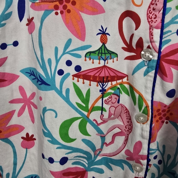 JAYES STUDIO Monkey's Sleep Shirt Bright Multicolored Womens Size S (4-8) - Picture 4 of 13